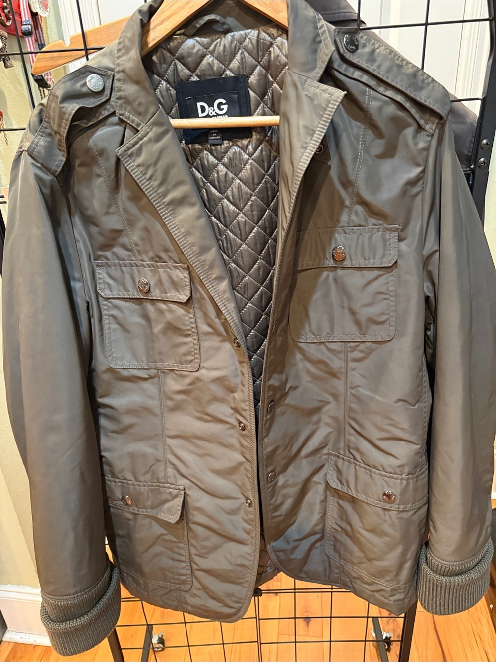 D&G Dolce & Gabbana Archive Military Field Jacket Quilted Size 52 RJ0581